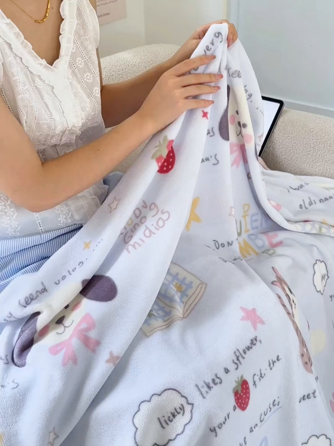 91家纺网 家纺一手货源 找家纺 沐芷 2025 A类牛奶绒毛毯印花盖毯毛毯午休毯卡通多功能沙发毯空调毯 提供买家秀（下载文件包，包含买家秀） 【绒】趣味课堂