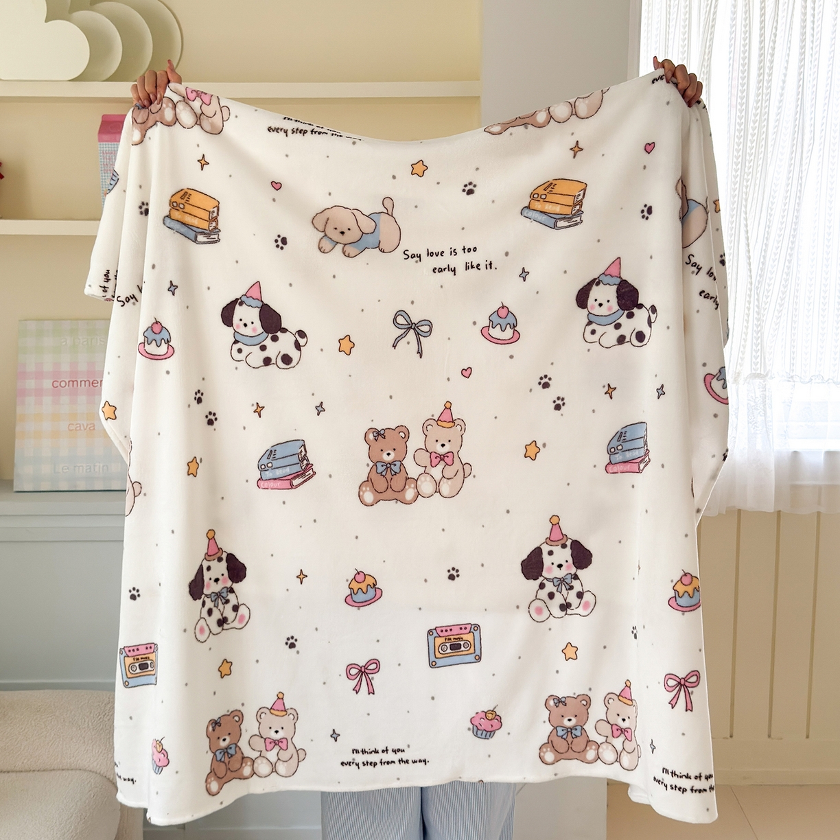 91家纺网 家纺一手货源 找家纺 沐芷 2025 A类牛奶绒毛毯印花盖毯毛毯午休毯卡通多功能沙发毯空调毯 提供买家秀（下载文件包，包含买家秀） 【绒】磁带熊仔