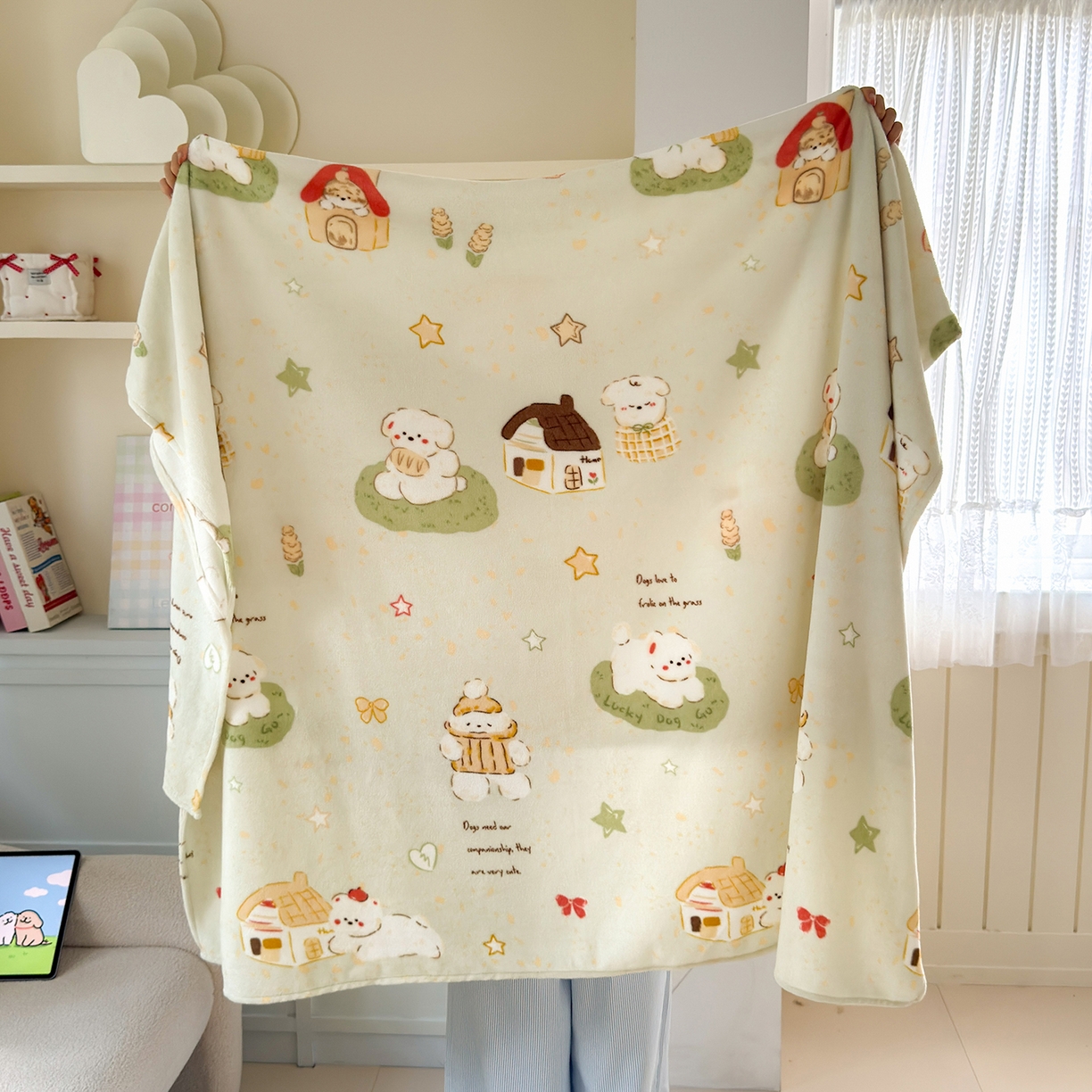 91家纺网 家纺一手货源 找家纺 沐芷 2025 A类牛奶绒毛毯印花盖毯毛毯午休毯卡通多功能沙发毯空调毯 提供买家秀（下载文件包，包含买家秀） 【绒】奶萌修狗