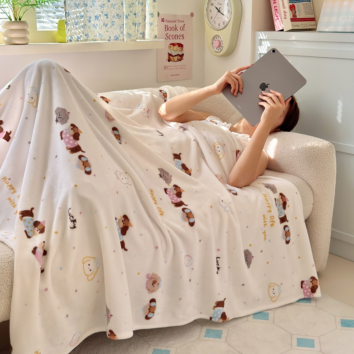 91家纺网 家纺一手货源 找家纺 沐芷 2025 A类牛奶绒毛毯印花盖毯毛毯午休毯卡通多功能沙发毯空调毯 提供买家秀（下载文件包，包含买家秀） 【绒】腊肠狗联盟