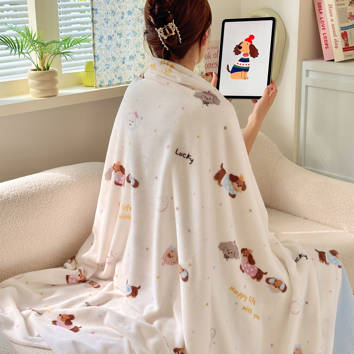 91家纺网 家纺一手货源 找家纺 沐芷 2025 A类牛奶绒毛毯印花盖毯毛毯午休毯卡通多功能沙发毯空调毯 提供买家秀（下载文件包，包含买家秀） 【绒】腊肠狗联盟