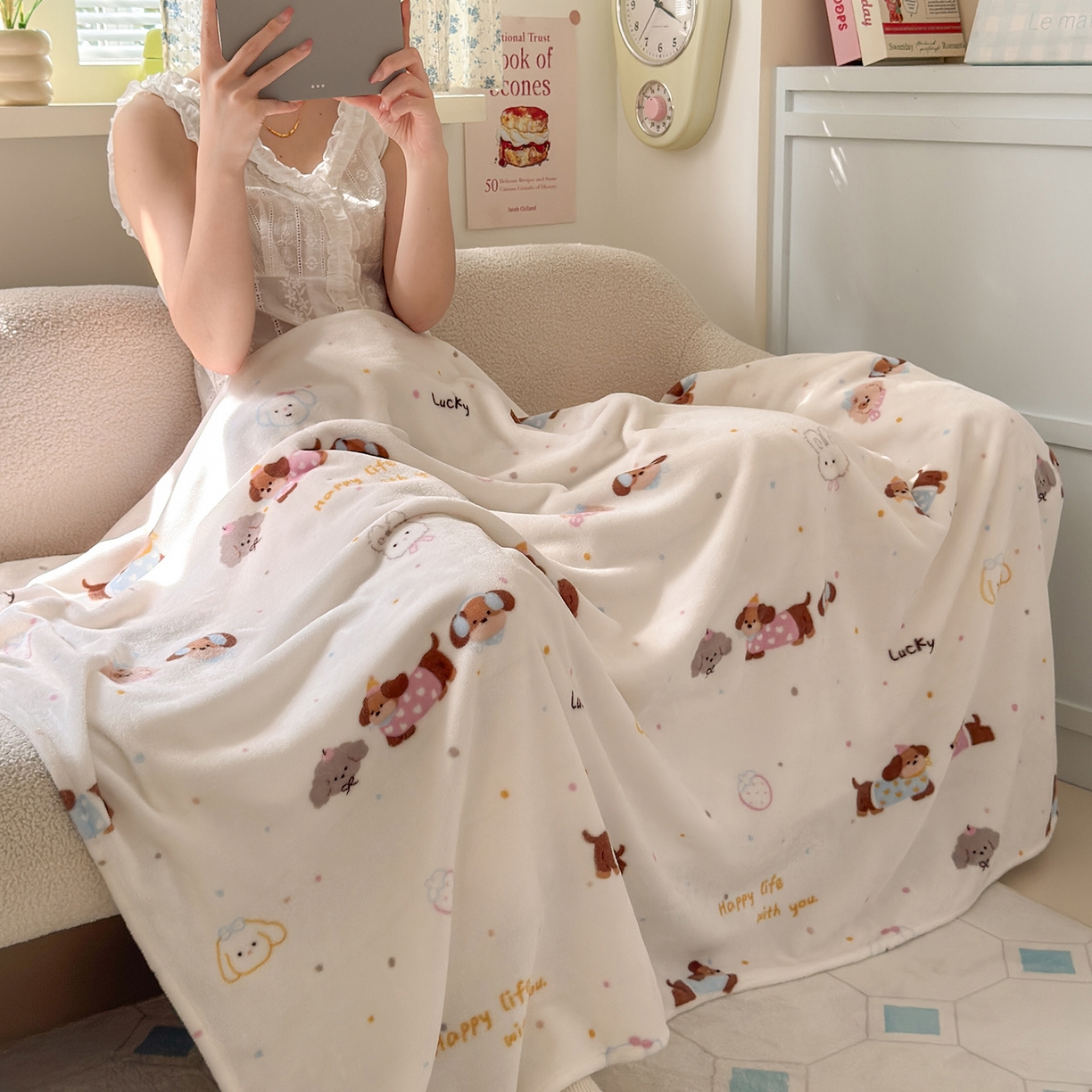 91家纺网 家纺一手货源 找家纺 沐芷 2025 A类牛奶绒毛毯印花盖毯毛毯午休毯卡通多功能沙发毯空调毯 提供买家秀（下载文件包，包含买家秀） 【绒】腊肠狗联盟