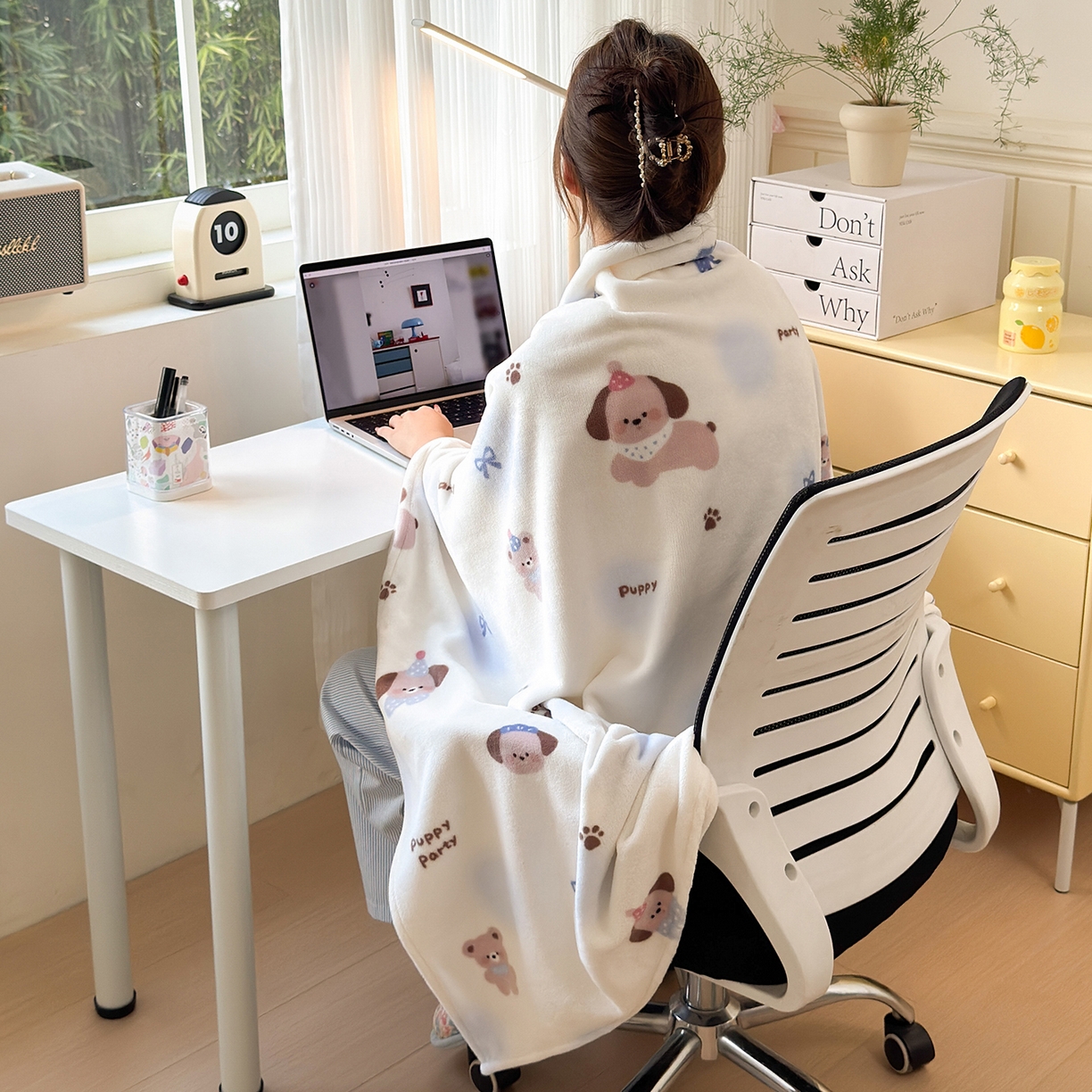 91家纺网 家纺一手货源 找家纺 沐芷 2025 A类牛奶绒毛毯印花盖毯毛毯午休毯卡通多功能沙发毯空调毯 提供买家秀（下载文件包，包含买家秀） 【绒】蓝波点印记