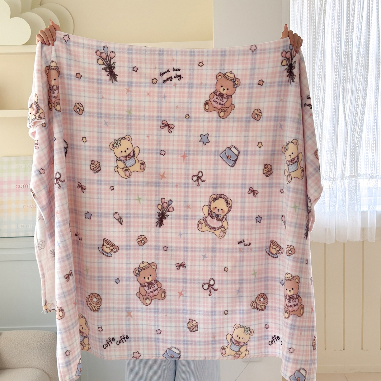 91家纺网 家纺一手货源 找家纺 沐芷 2025 A类牛奶绒毛毯印花盖毯毛毯午休毯卡通多功能沙发毯空调毯 提供买家秀（下载文件包，包含买家秀） 【绒】小熊紫