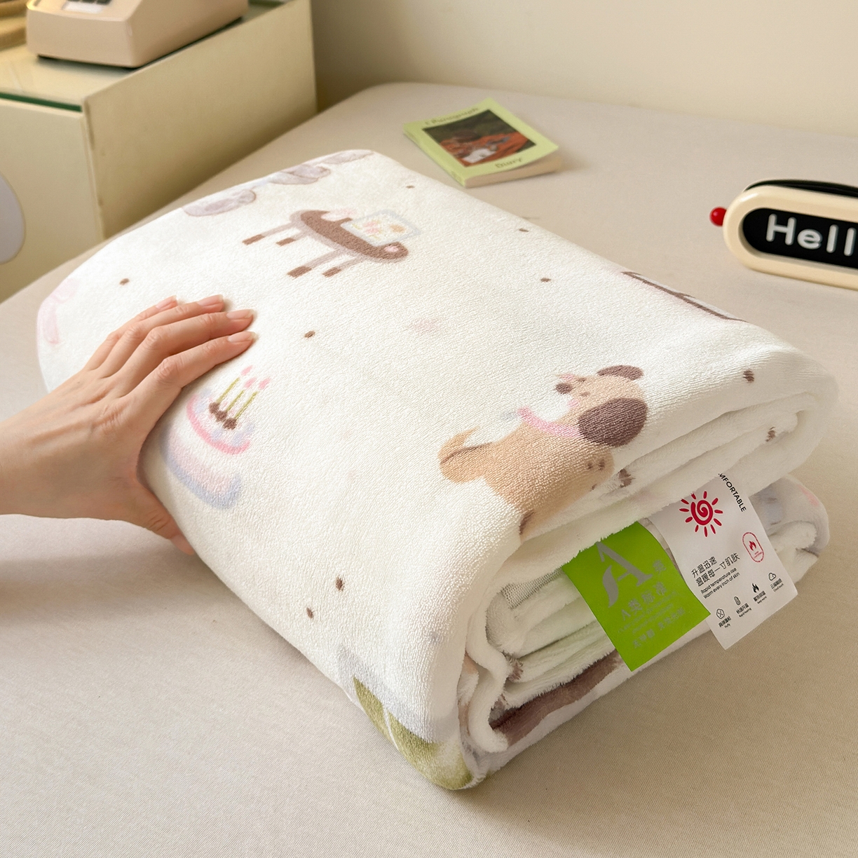91家纺网 家纺一手货源 找家纺 沐芷 2025 A类牛奶绒毛毯印花盖毯毛毯午休毯卡通多功能沙发毯空调毯 提供买家秀（下载文件包，包含买家秀） 【绒】软萌小象