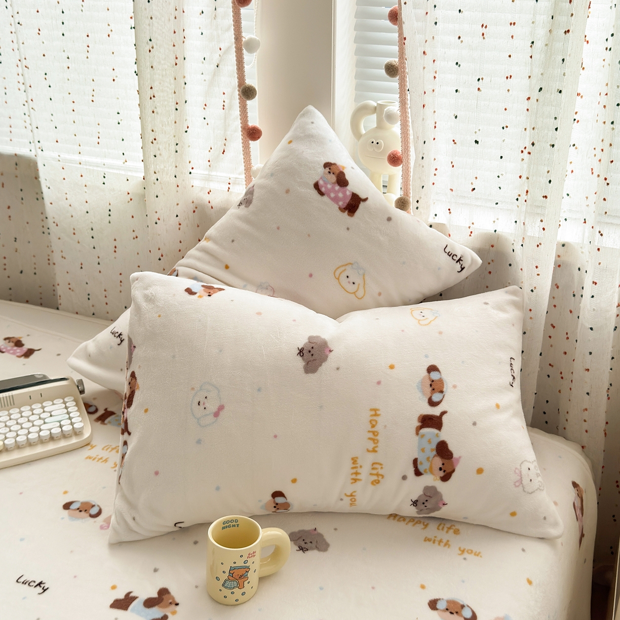 91家纺网 家纺一手货源 找家纺 沐芷 2025 A类牛奶绒床单高克重加厚床单单件加绒床单三件套珊瑚绒 提供买家秀（下载文件包，包含买家秀） 【绒】腊肠狗联盟