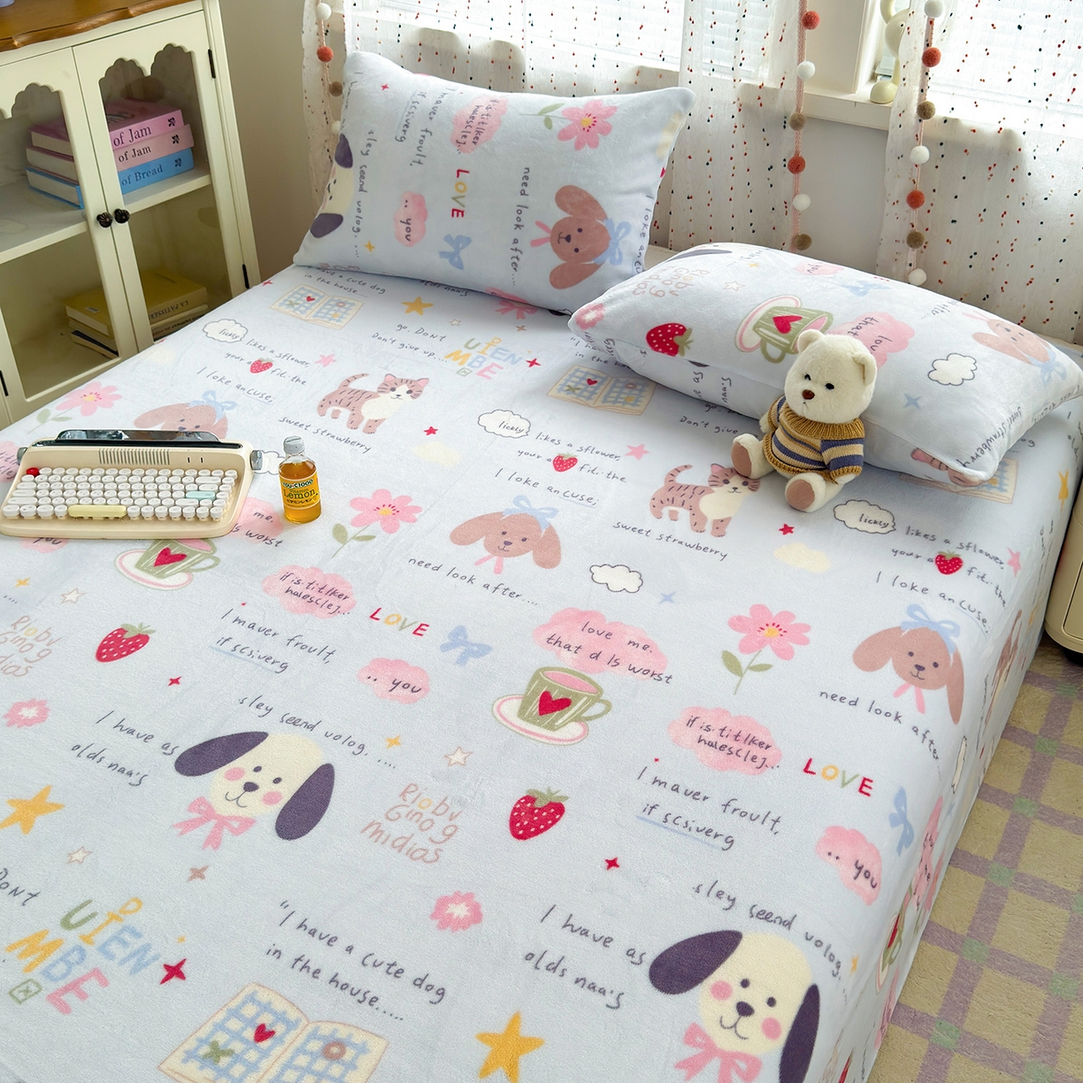 91家纺网 家纺一手货源 找家纺 沐芷 2025 A类牛奶绒床单高克重加厚床单单件加绒床单三件套珊瑚绒 提供买家秀（下载文件包，包含买家秀） 【绒】趣味课堂