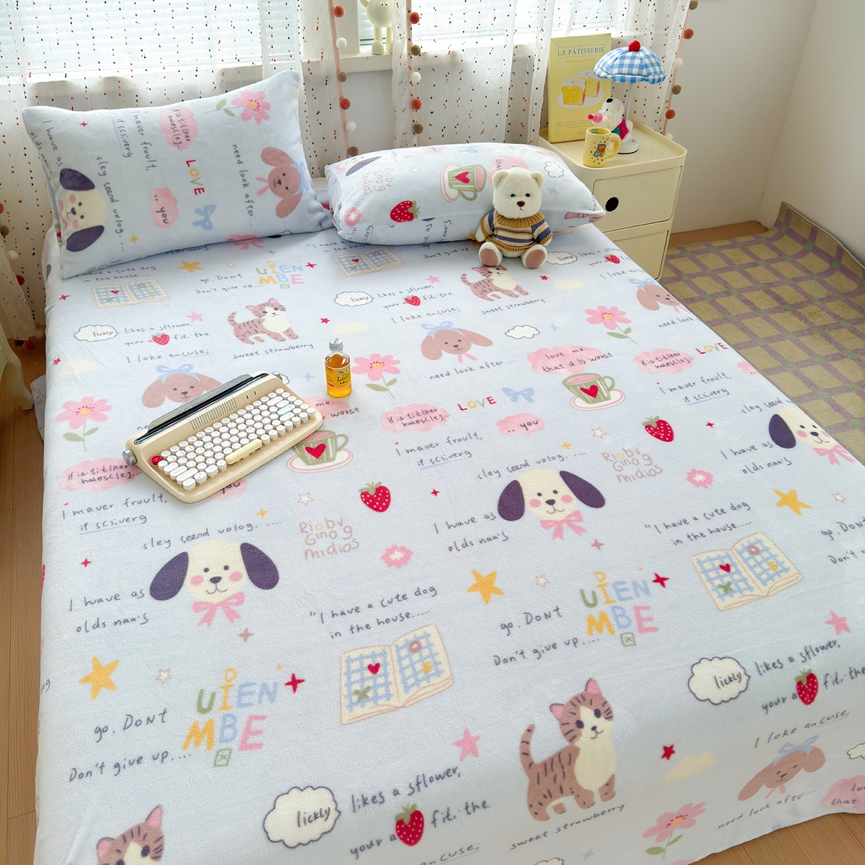 91家纺网 家纺一手货源 找家纺 沐芷 2025 A类牛奶绒床单高克重加厚床单单件加绒床单三件套珊瑚绒 提供买家秀（下载文件包，包含买家秀） 【绒】趣味课堂