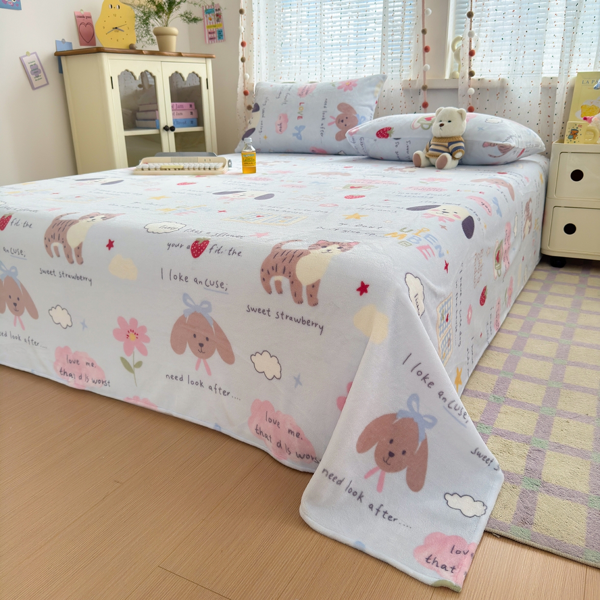 91家纺网 家纺一手货源 找家纺 沐芷 2025 A类牛奶绒床单高克重加厚床单单件加绒床单三件套珊瑚绒 提供买家秀（下载文件包，包含买家秀） 【绒】趣味课堂