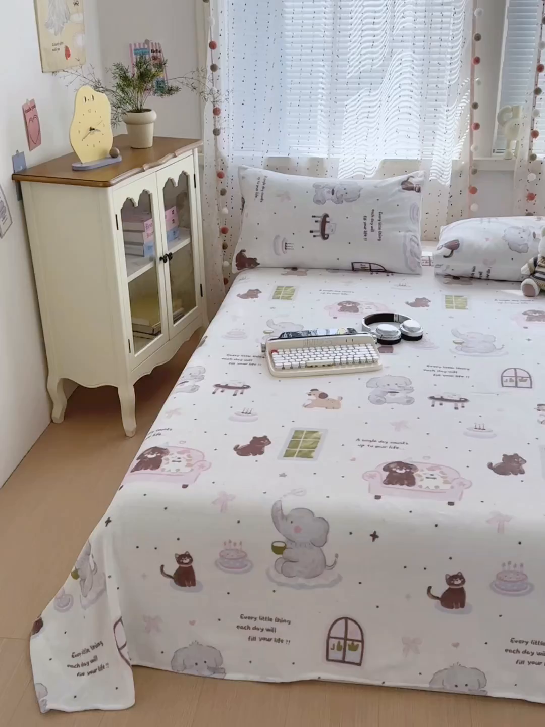 91家纺网 家纺一手货源 找家纺 沐芷 2025 A类牛奶绒床单高克重加厚床单单件加绒床单三件套珊瑚绒 提供买家秀（下载文件包，包含买家秀） 【绒】软萌小象