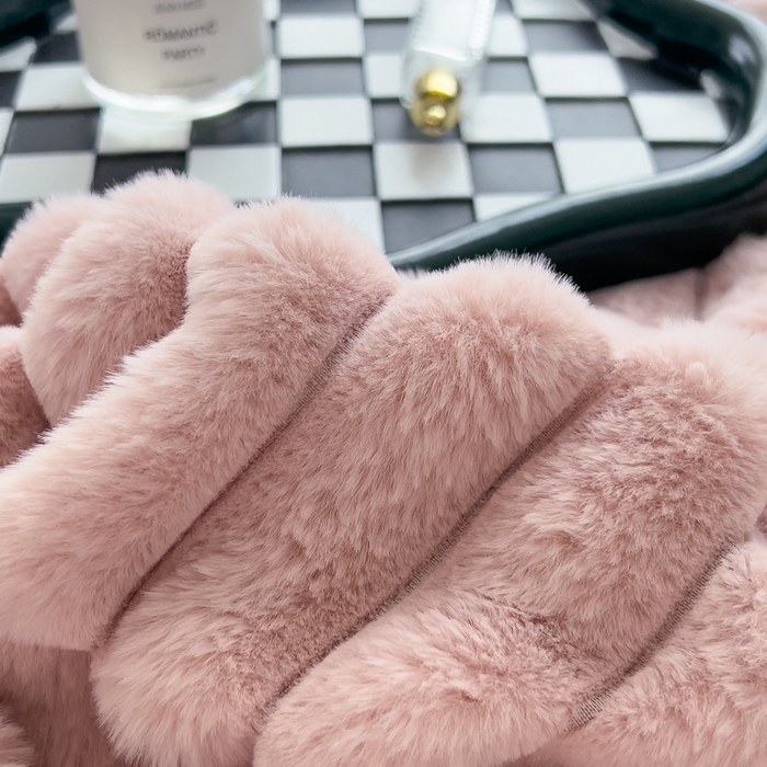 91家纺网 家纺一手货源 找家纺 印季家纺 2025新款立体剪花条纹兔毛绒四件套 豆沙