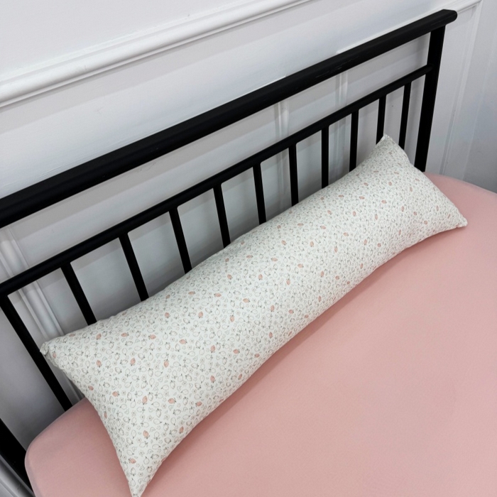 塞纳2025新款全棉有氧双层纱长方形可爱长条抱枕 柠语-绿