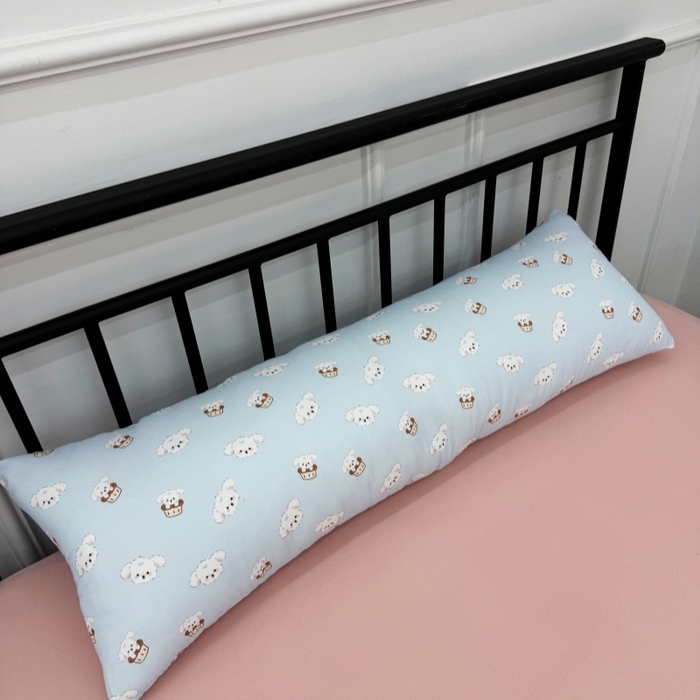 塞纳2025新款全棉有氧双层纱长方形可爱长条抱枕 泰迪狗