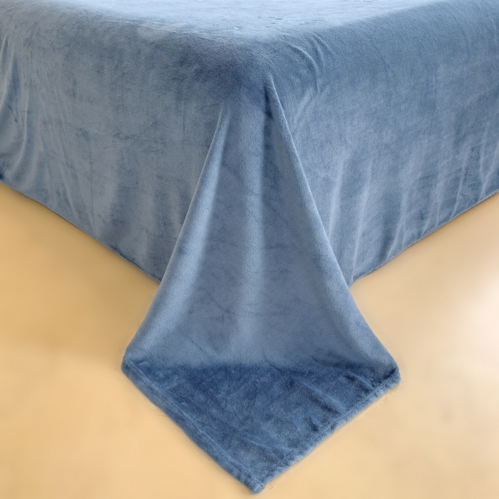 91家纺网 家纺一手货源 找家纺 印季家纺 2025新款背印立体剪花牛奶绒四件套 夜空-蓝