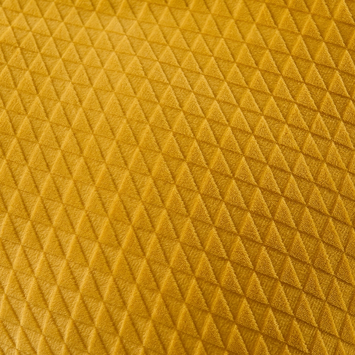 91家纺网 家纺一手货源 找家纺 印季家纺 2025新款华夫格三角格牛奶绒四件套 姜黄