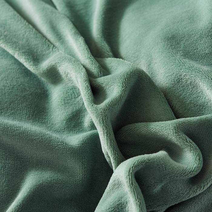 91家纺网 家纺一手货源 找家纺 印季家纺 2025新款华夫格三角格牛奶绒四件套 湖绿