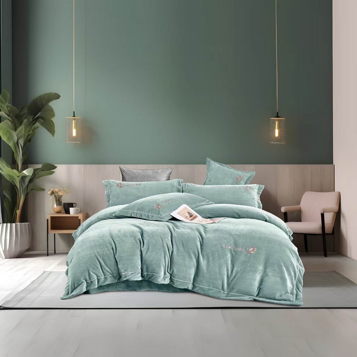 91家纺网 家纺一手货源 找家纺 （总）2025新款南苼肌理纹蚕丝绒四件套