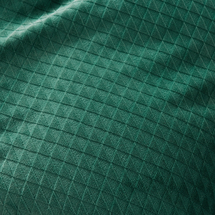 91家纺网 家纺一手货源 找家纺 印季家纺 2025新款华夫格三角格牛奶绒四件套 墨绿-灰