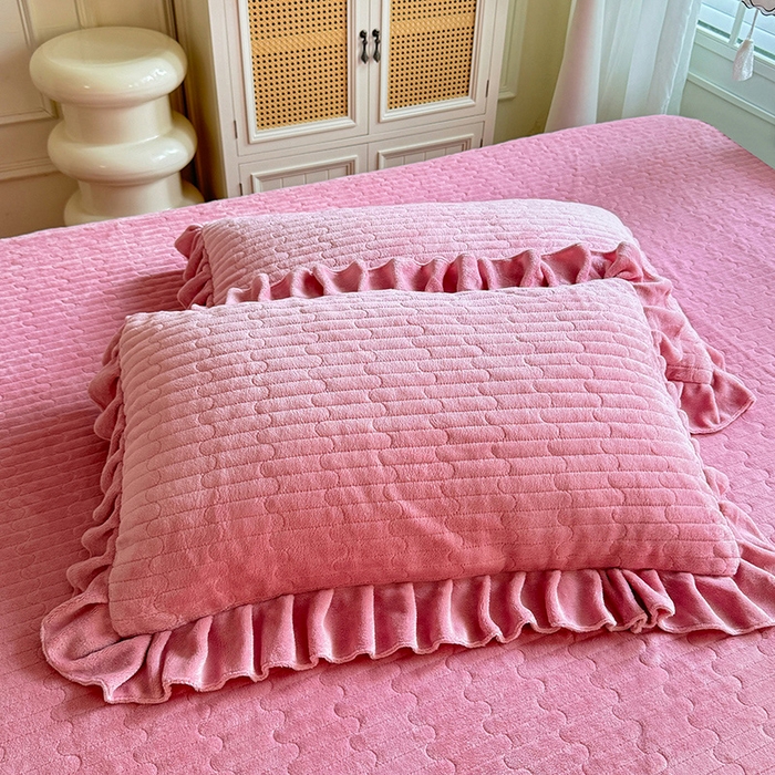 91家纺网 家纺一手货源 找家纺 唐人居 2025新款高克重牛奶绒立体绣花床盖四件套-芬芳 芬芳-豆沙