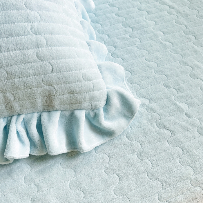 91家纺网 家纺一手货源 找家纺 唐人居 2025新款高克重牛奶绒立体绣花床盖四件套-芬芳 芬芳-浅蓝