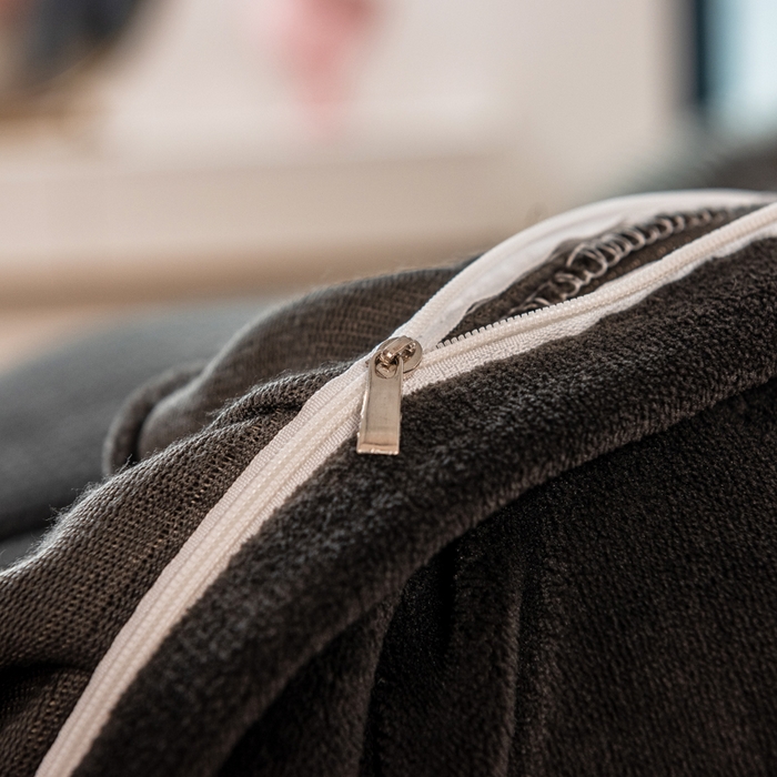 91家纺网 家纺一手货源 找家纺 印季家纺 2025新款华夫格牛奶绒花边四件套 深灰