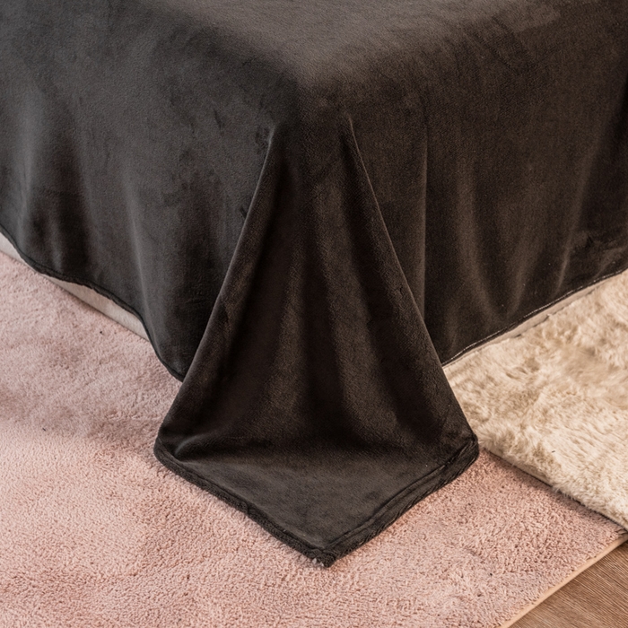 91家纺网 家纺一手货源 找家纺 印季家纺 2025新款华夫格牛奶绒花边四件套 姜黄-灰