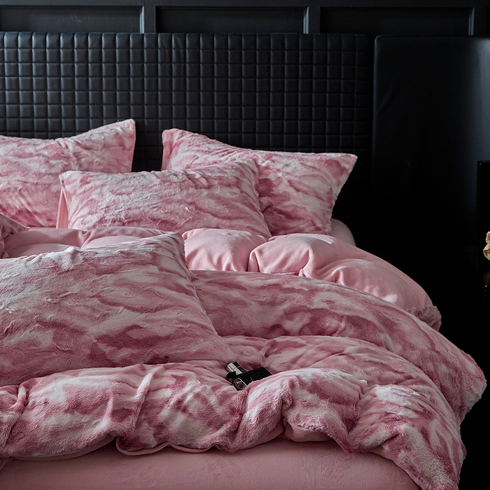 91家纺网 家纺一手货源 找家纺 （总）缘生活 2025新款消光仿兔毛绒印花绒四件套