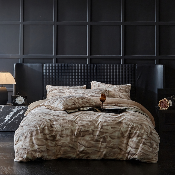 91家纺网 家纺一手货源 找家纺 （总）缘生活 2025新款消光仿兔毛绒印花绒四件套