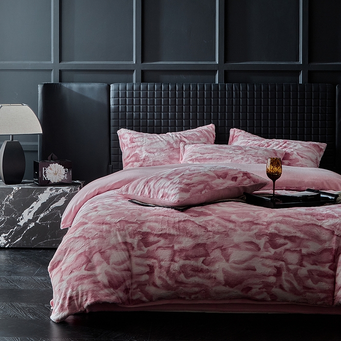 91家纺网 家纺一手货源 找家纺 （总）缘生活 2025新款消光仿兔毛绒印花绒四件套