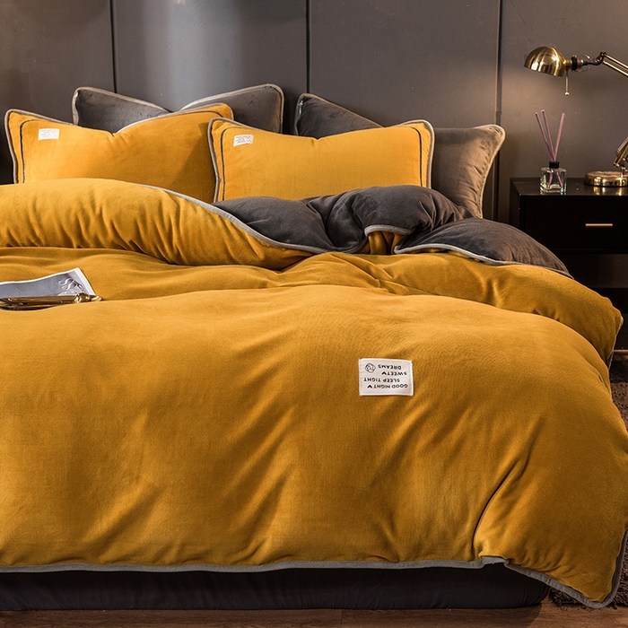 91家纺网 家纺一手货源 找家纺 （总）印季家纺 2025新款牛奶绒纯色包边四件套