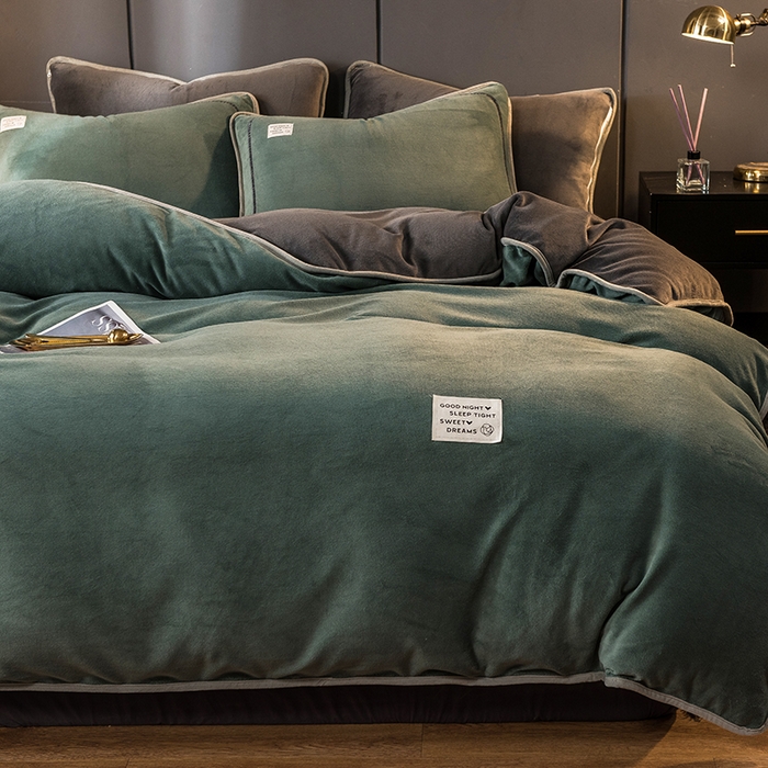 91家纺网 家纺一手货源 找家纺 （总）印季家纺 2025新款牛奶绒纯色包边四件套