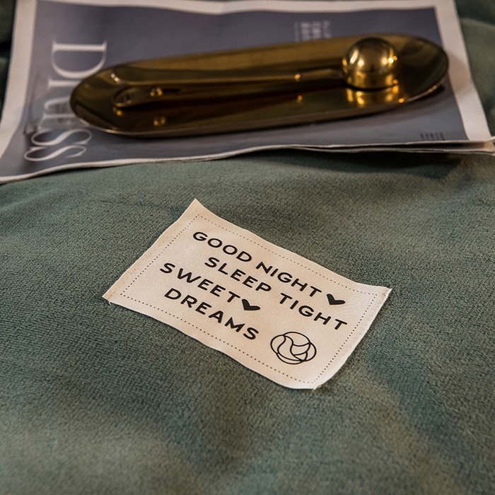 91家纺网 家纺一手货源 找家纺 印季家纺 2025新款牛奶绒纯色包边四件套 灰绿-深灰