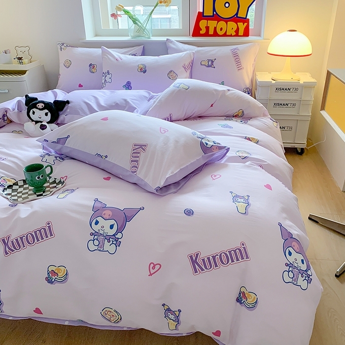 91家纺网 家纺一手货源 找家纺 （总）玉元坊 2025新款三丽鸥系列 纯棉床单全棉床裙三四件套 基础款