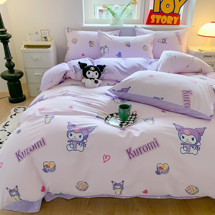 91家纺网 家纺一手货源 找家纺 （总）玉元坊 2025新款三丽鸥系列 纯棉床单全棉床裙三四件套 基础款