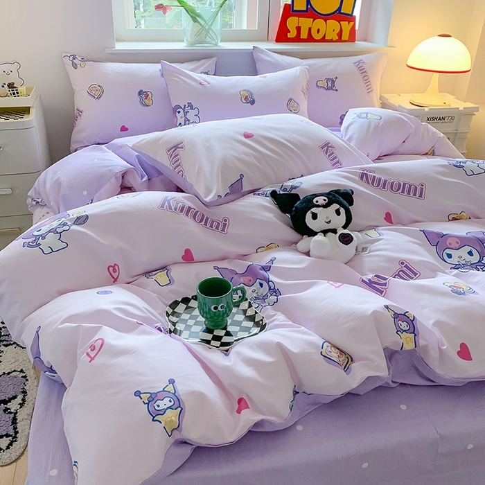 91家纺网 家纺一手货源 找家纺 （总）玉元坊 2025新款三丽鸥系列 纯棉床单全棉床裙三四件套 基础款