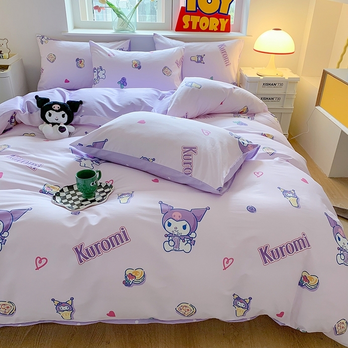 91家纺网 家纺一手货源 找家纺 （总）玉元坊 2025新款三丽鸥系列 纯棉床单全棉床裙三四件套 基础款