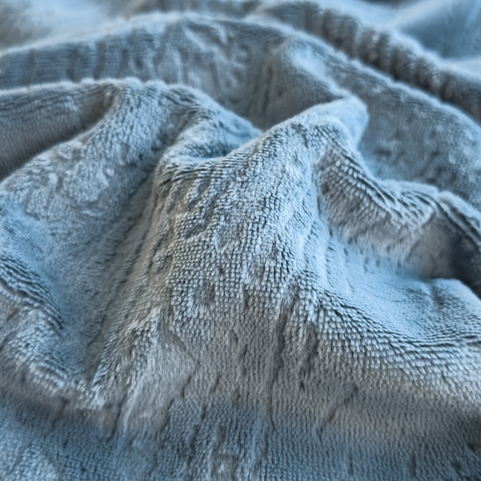 91家纺网 家纺一手货源 找家纺 印季家纺 2025新款牛奶绒包边款烂花四件套 蓝灰-蓝灰