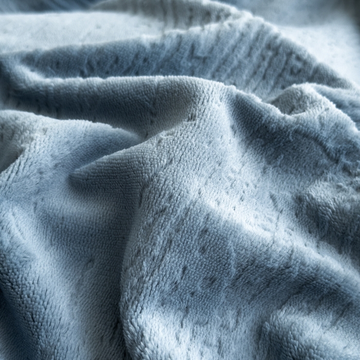 91家纺网 家纺一手货源 找家纺 印季家纺 2025新款牛奶绒包边款烂花四件套 蓝灰-马丁灰