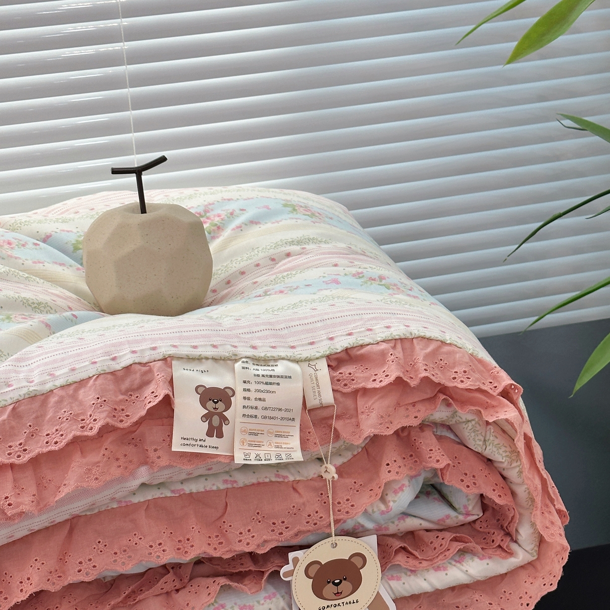 91家纺网 家纺一手货源 找家纺 佰织鑫家居 2025秋冬加厚纯棉全棉法式豆豆被被子被芯 花町