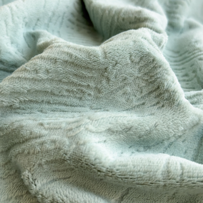 91家纺网 家纺一手货源 找家纺 印季家纺 2025新款牛奶绒包边款烂花四件套 水绿-水绿