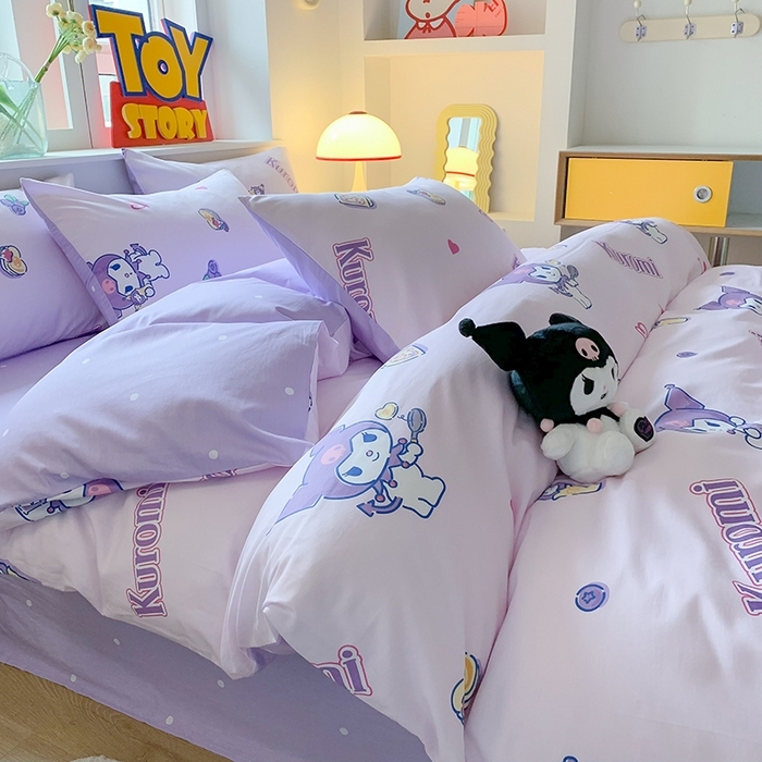 91家纺网 家纺一手货源 找家纺 （总）玉元坊 2025新款三丽鸥系列 纯棉床单全棉床裙三四件套 基础款