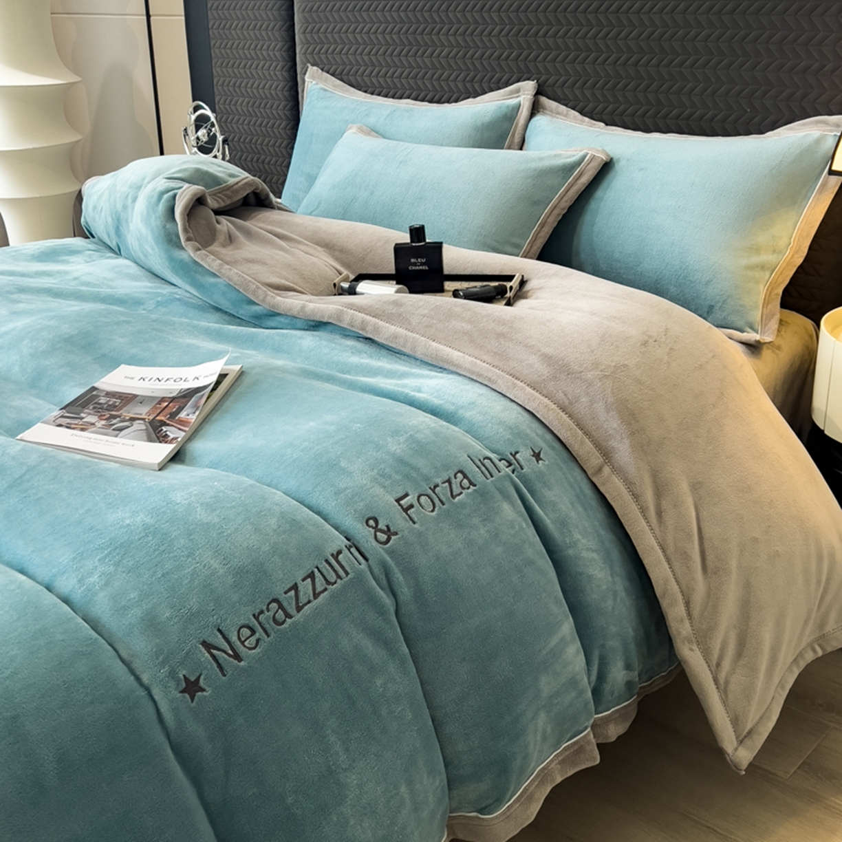 91家纺网 家纺一手货源 找家纺 （总）印季家纺 2025新款牛奶绒两星绣花包边四件套