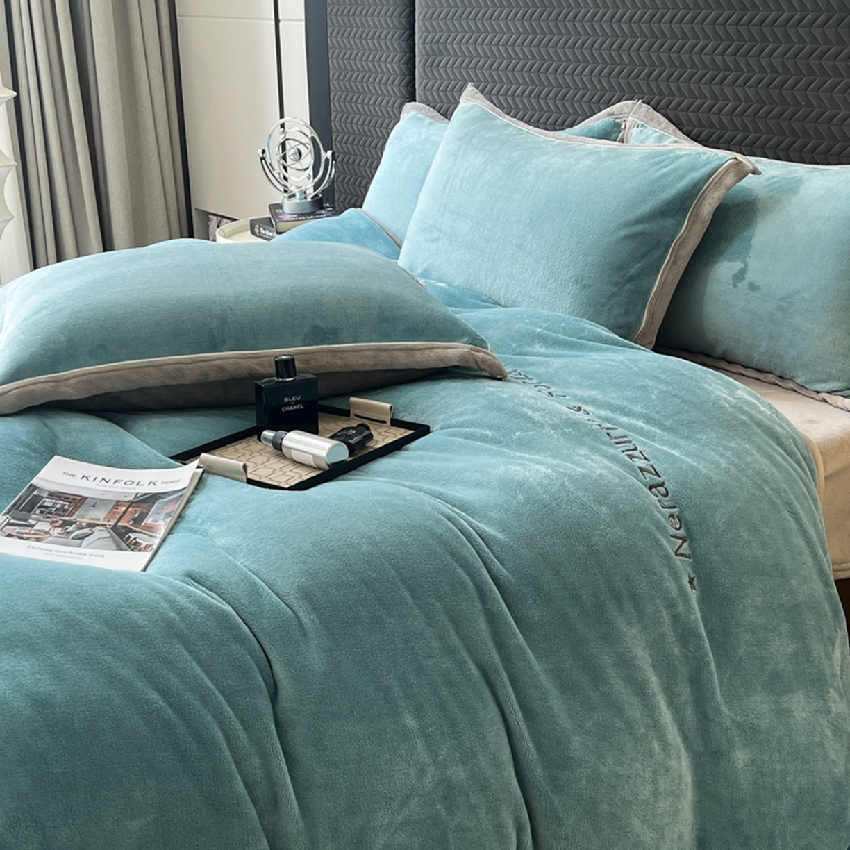 91家纺网 家纺一手货源 找家纺 （总）印季家纺 2025新款牛奶绒两星绣花包边四件套