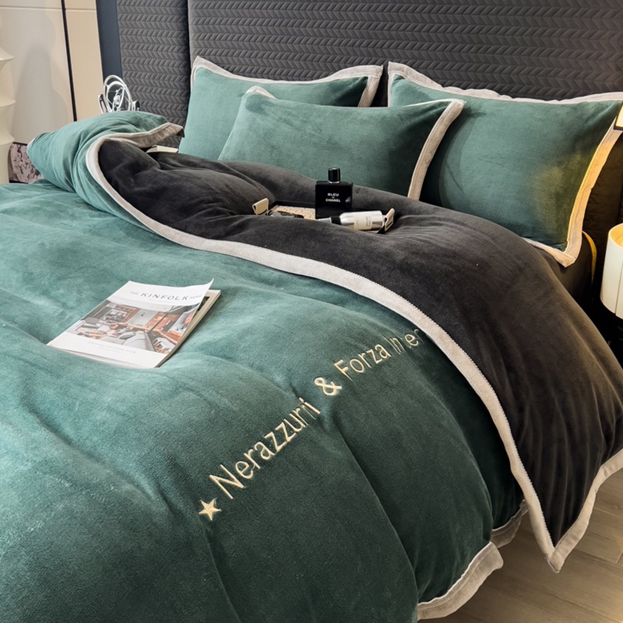 91家纺网 家纺一手货源 找家纺 （总）印季家纺 2025新款牛奶绒两星绣花包边四件套