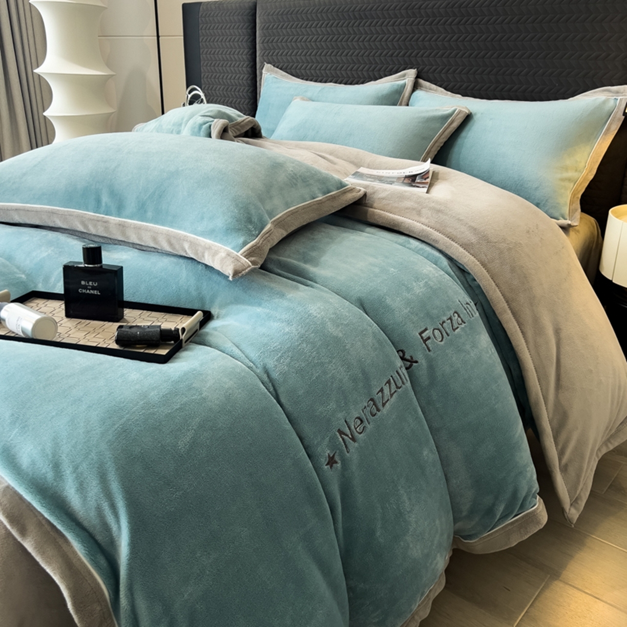 91家纺网 家纺一手货源 找家纺 （总）印季家纺 2025新款牛奶绒两星绣花包边四件套