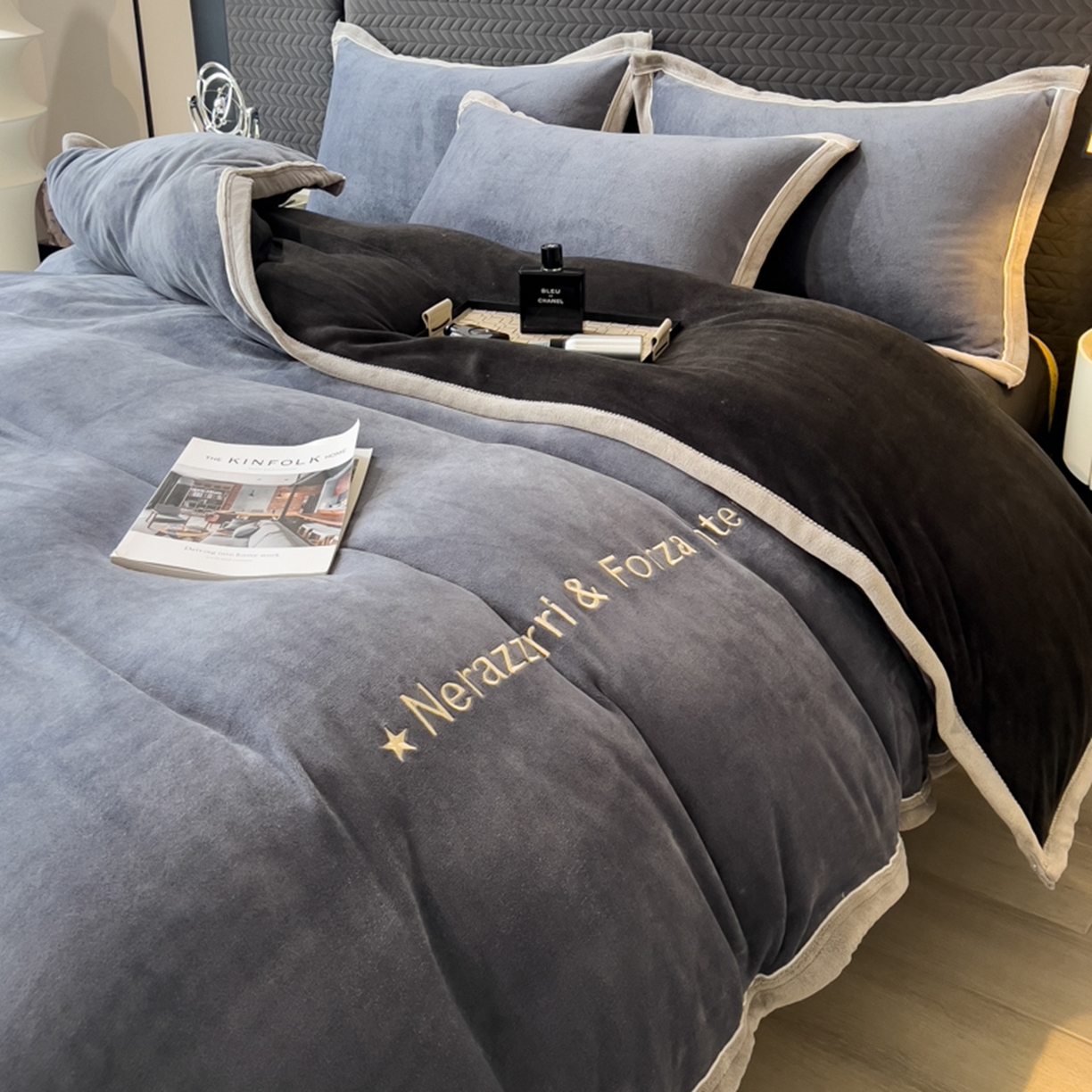 91家纺网 家纺一手货源 找家纺 （总）印季家纺 2025新款牛奶绒两星绣花包边四件套