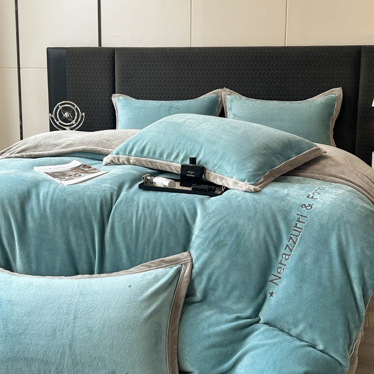 91家纺网 家纺一手货源 找家纺 （总）印季家纺 2025新款牛奶绒两星绣花包边四件套