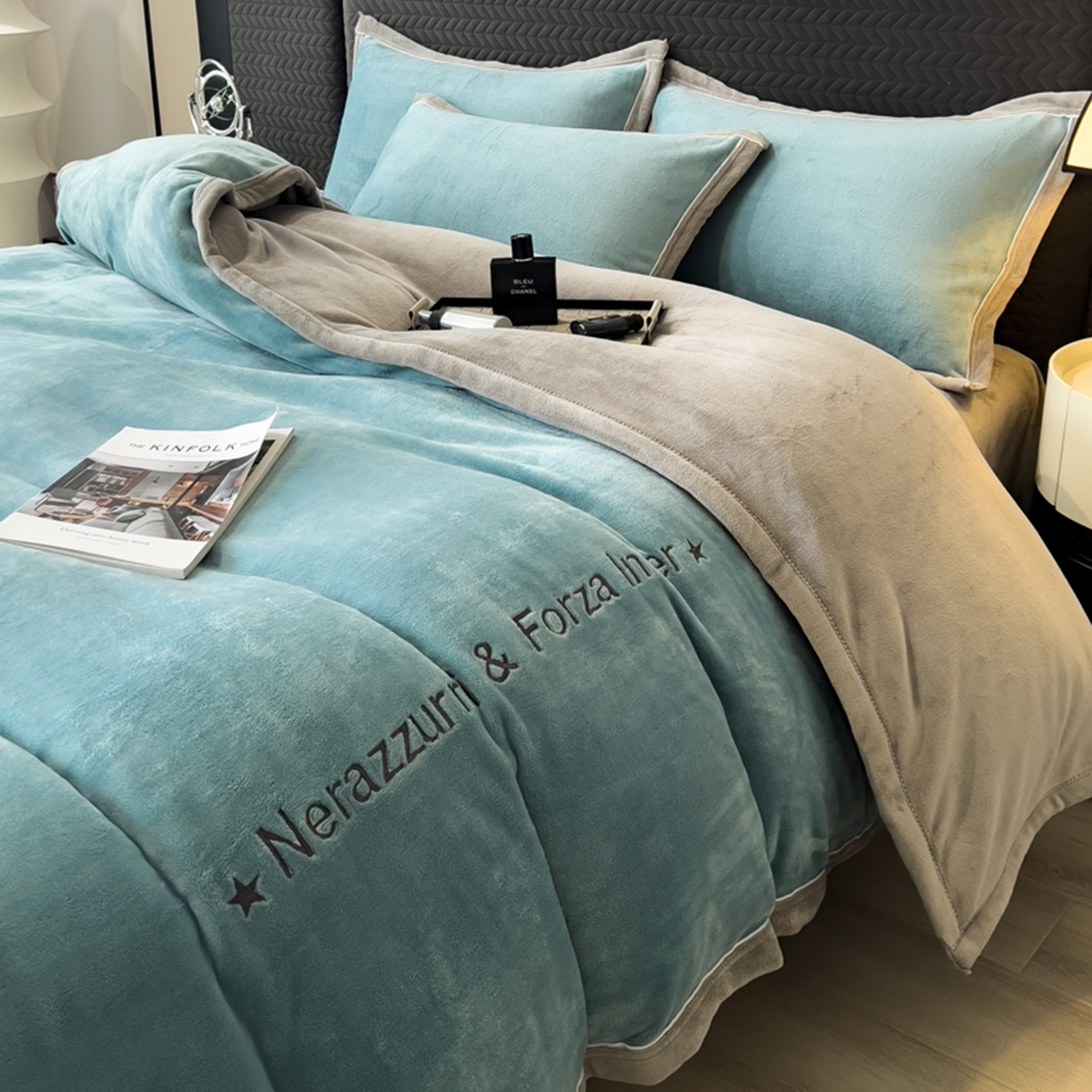 91家纺网 家纺一手货源 找家纺 （总）印季家纺 2025新款牛奶绒两星绣花包边四件套