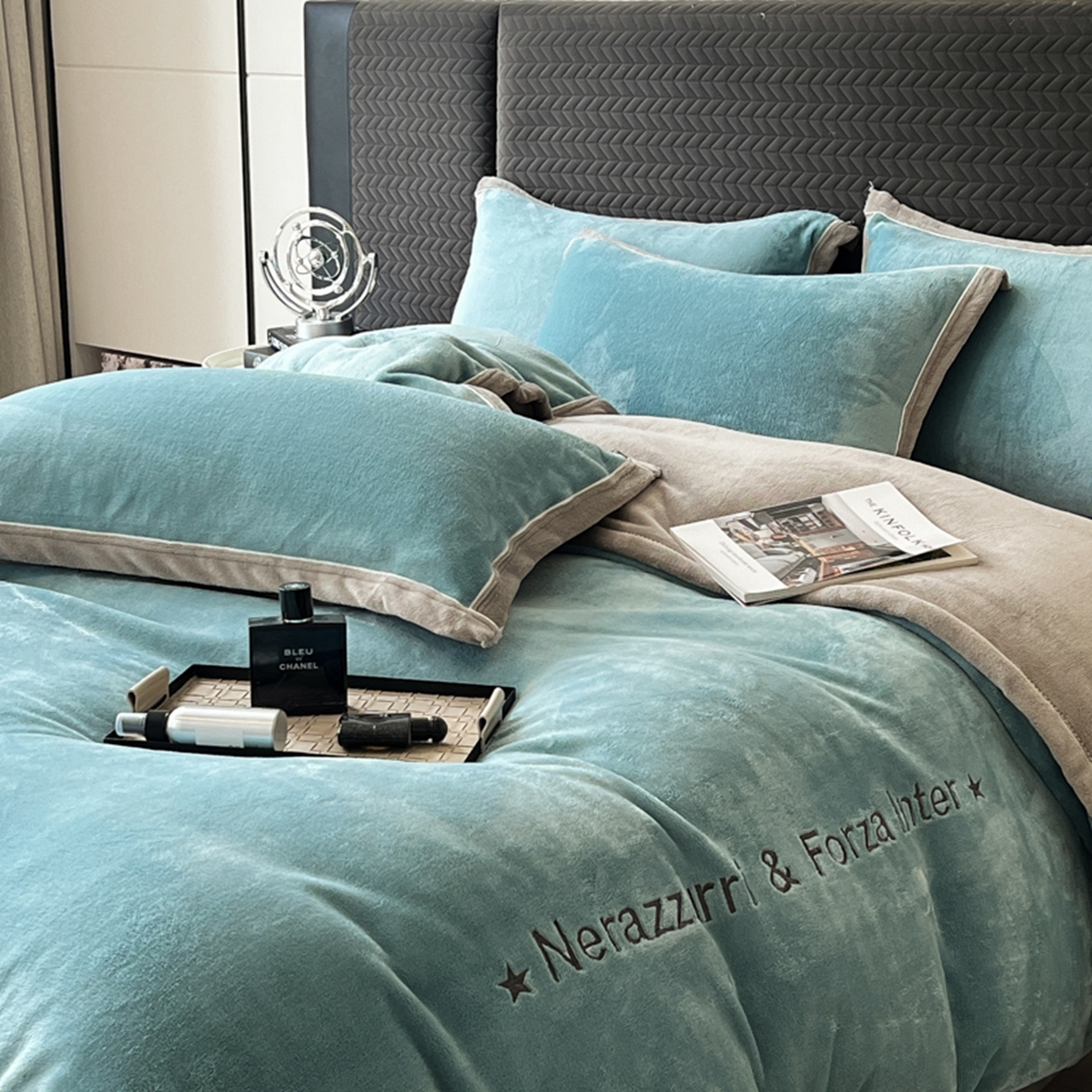 91家纺网 家纺一手货源 找家纺 （总）印季家纺 2025新款牛奶绒两星绣花包边四件套