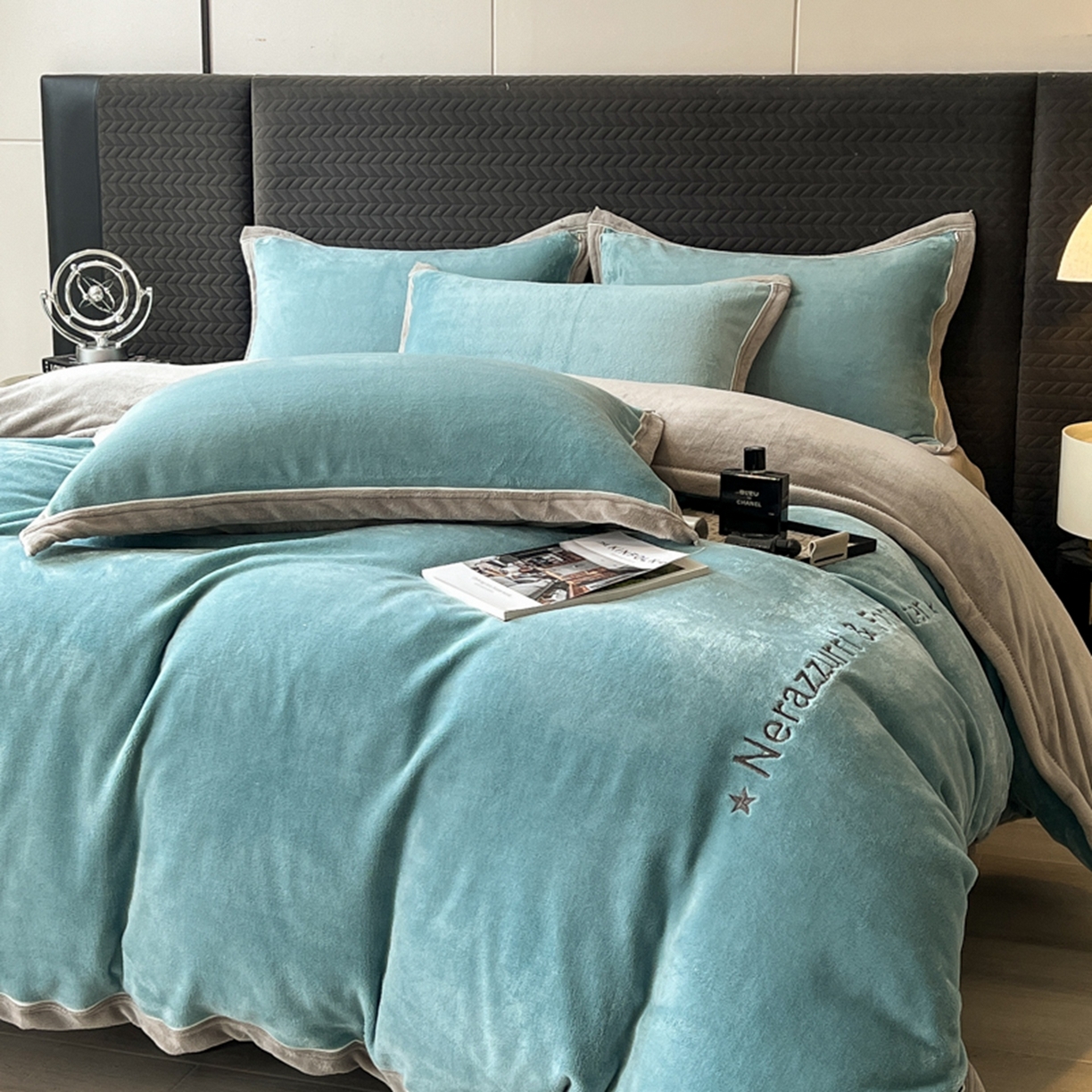 91家纺网 家纺一手货源 找家纺 （总）印季家纺 2025新款牛奶绒两星绣花包边四件套